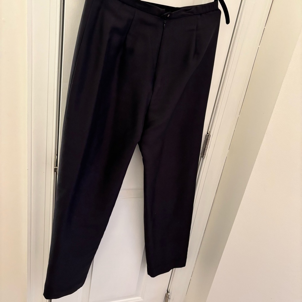 Vintage Taffeta Silk Black David Warren 100% Silk Women's Trousers size 8